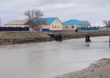 В Атырауской области в результате разлива реки под водой оказался поселок Сагыз