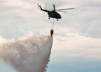 В тушении пожара в Павлодарской области участвует авиация Вооруженных сил