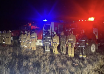 Костанайские огнеборцы ликвидировали пожар, вспыхнувший на границе с Россией